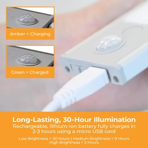 Miniatura 5 de BLACK+DECKER PureOptics LED - Iluminación recargable para debajo del gabinete, sensor de movimiento de encendido/apagado, LED blanco cálido