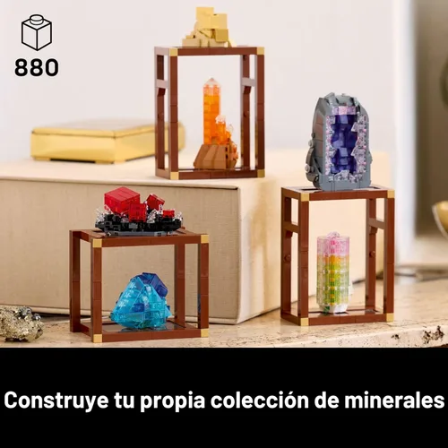 Miniatura 2 de LEGO Ideas Mineral Collection - Juego de construcción para adultos, a partir de 18 años, decoración de dormitorio u oficina con 3 estantes