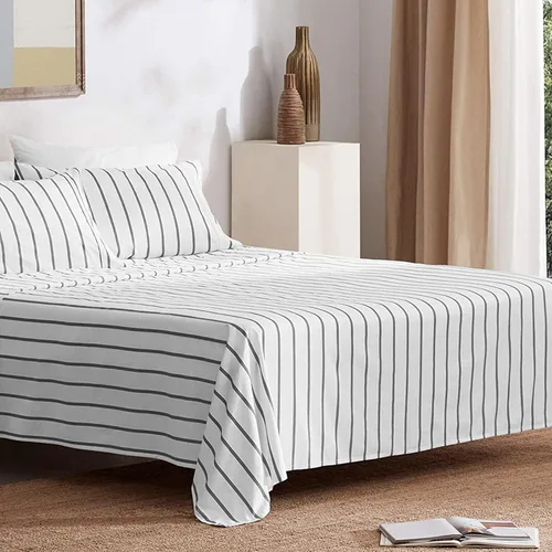 Miniatura 10 de SLEEP ZONE Juego de sábanas de 3 piezas con estampado a cuadros para niños, sábanas de microfibra de doble cepillado súper suaves y transpirables
