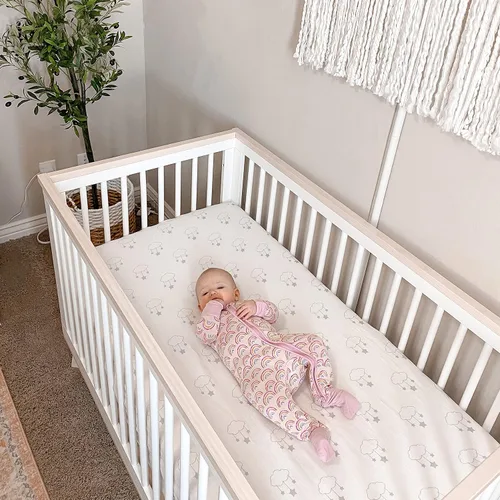 Miniatura 4 de Newton Baby Sábana bajera ajustable para cuna (paquete de 2) - Ultra transpirable y suave, algodón orgánico, se adapta a todas las cunas estándar