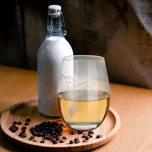 Miniatura 6 de Geiserailie Copas de vino sin tallo de colibrí, vidrio sin tallo, rama de Navidad, taza de té, exquisitos regalos para mujeres, amigos, hombres