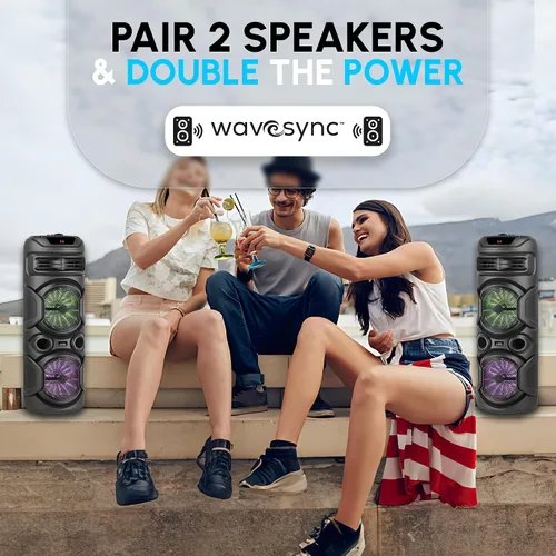 Miniatura 5 de Audiobox ABX-2900R - Altavoz Bluetooth dual de 8 pulgadas para fiesta, peso ligero con luces RGB, sonido de doble canal para fiestas, DJ, listo