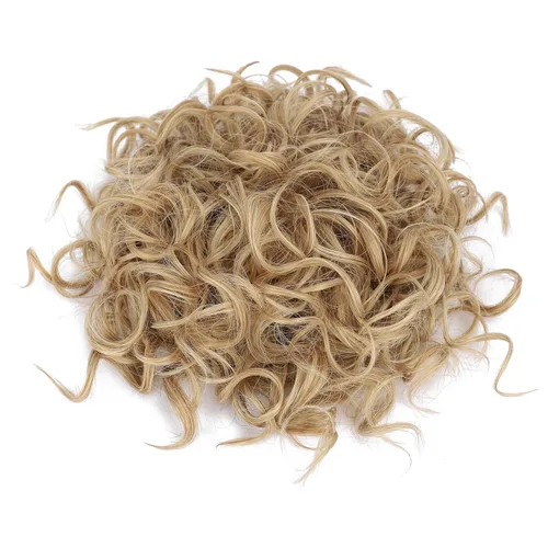 Lommel Moño desordenado con cordón, moño suelto y rizado, moño de cabello natural suave, moño grueso y falso para mujer, uso diario (12A/22) |