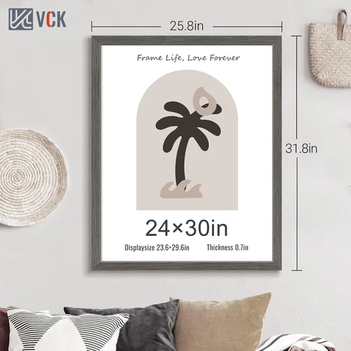Miniatura 379 de VCK Marcos para póster de madera maciza de 22.375 x 34 pulgadas, marco de fotos A1 negro con montaje en pared, paquete de 3