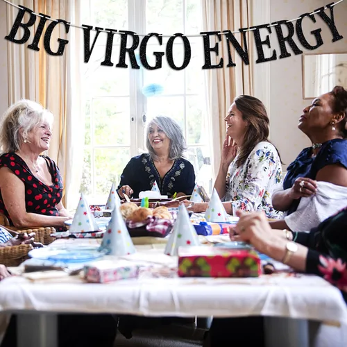 Miniatura 3 de Bandera energética Big Virgo, temporada de Virgo, decoración de fiesta de cumpleaños de agosto/septiembre, 12 suministros de decoración de fiesta