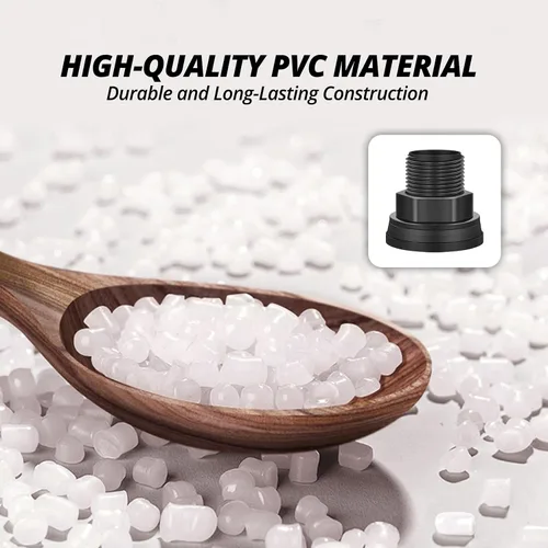 Miniatura 5 de Conectores de montaje de mamparo de PVC de 2 piezas, macho de 3/4 pulgadas, barril de lluvia para tanque de agua hembra de 1/2 pulgada, kit