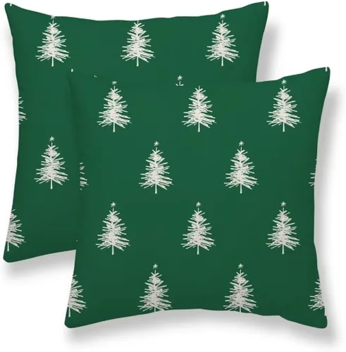 Miniatura 14 de Fundas de almohada navideñas de 20x20 pulgadas Juego de 2 Fundas de almohada con diseño de copo de nieve Decoración navideña Fundas de almohada