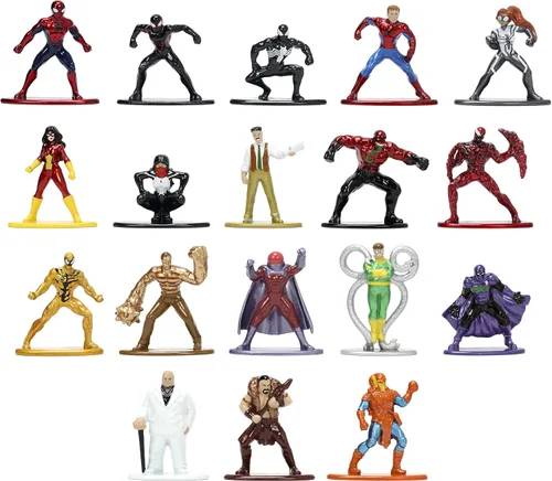 Jada Toys Marvel Spider-Man - Juego de 18 figuras fundidas a presión de la serie 8, juguetes para niños y adultos