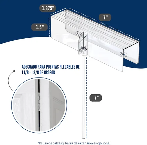 Miniatura 3 de Safety Innovations - Cerradura de puerta plegable (paquete de 2) - Protección para armarios, puerta plegable a prueba de niños y mascotas