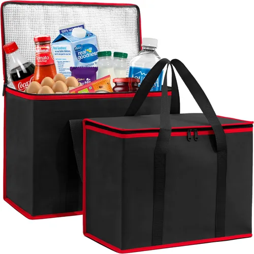 Miniatura 11 de Carrywell (No fabricado en China) Bolsas de comestibles reutilizables aisladas, bolsa de catering y entrega para alimentos fríos y calientes, bolsa