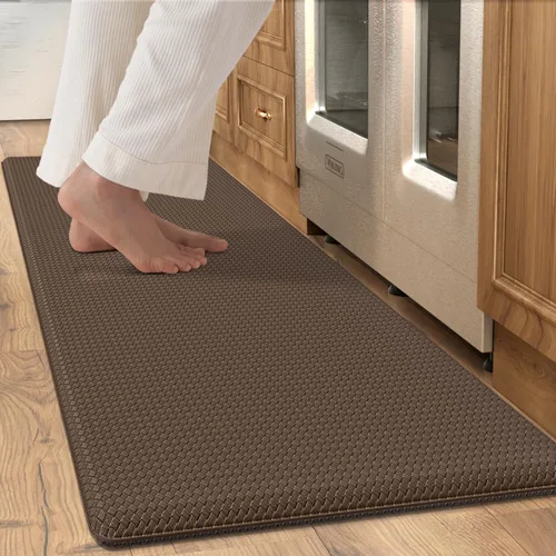 Miniatura 12 de Tapetes de cocina acolchados antifatiga, impermeable, acolchado de espuma viscoelástica para estar de pie, 17 x 59 pulgadas, color azul