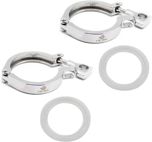 Miniatura 9 de Acero inoxidable 304 Single Pin Heavy Duty Tri Clamp con tuerca de ala para virola TC 1.5 "con 1 unid junta de silicona