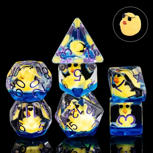 Miniatura 35 de Cusdie Dados DND de 7 troqueles, juego de dados poliédricos rellenos de animales, para juegos de rol, dados D&D (perro gris)