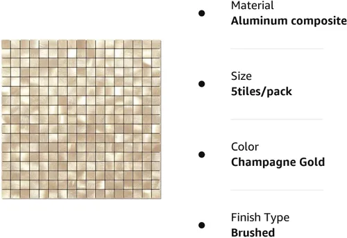 Miniatura 8 de BeNice - Juego de azulejos o loseta en muro para cocina, azulejos de pared que tienen adhesivo para pelar y pegan, azulejos cuadrados (5 hojas)