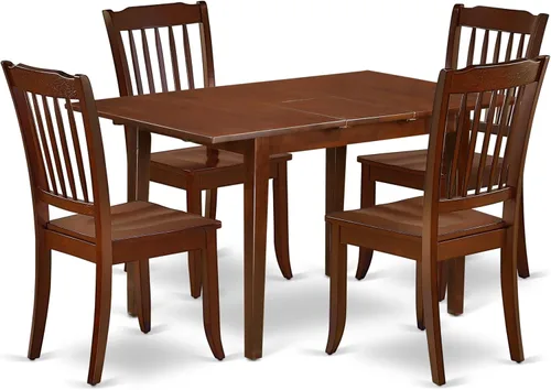 Miniatura 17 de East West Furniture NODA3-BLK-C - Juego de muebles de comedor de 3 piezas contiene una mesa rectangular de madera con hoja de mariposa y 2 sillas