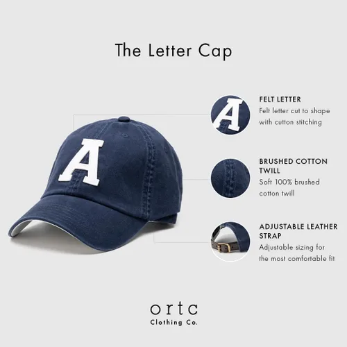 Miniatura 4 de ORTC - Gorra de béisbol clásica con correa de cuero, 100% algodón cepillado, talla única, para hombres y mujeres