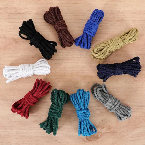 Miniatura 5 de Cordón de macramé de 0.157 in x 328 yardas Cuerda de macramé 100% algodón natural Cuerda de algodón trenzado de 4 hebras para manualidades, Beige