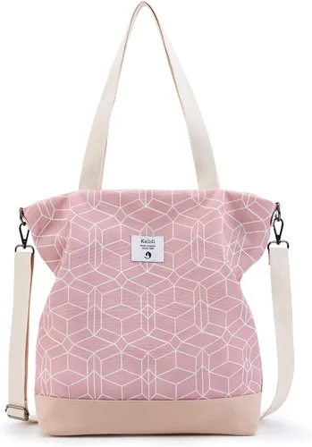 KALIDI - Bolso grande de lona para mujer bolso de hombro cruzado bolso de mano casual bolso de trabajo