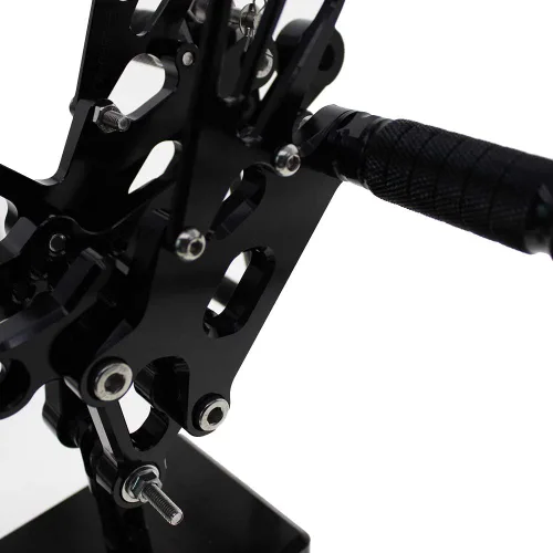 Miniatura 7 de Reposapiés de motocicleta ajustable de aluminio para Yamaha YZF R6 2006 2007 2008 2009 2010 2011 2012 2013 2014 (negro)