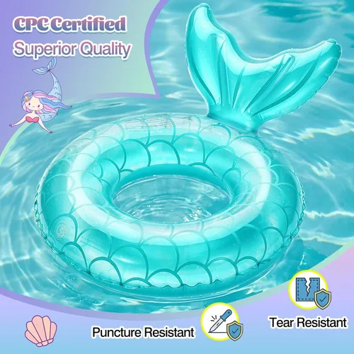 Miniatura 4 de MoKo Anillo de natación inflable, lindo flotador de piscina, decoración de tubo, tubos de natación, piscina al aire libre, playa, flotadores de Azul