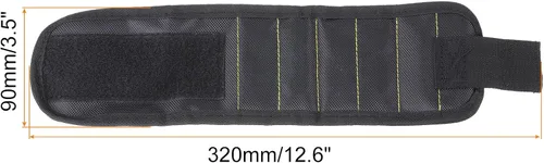 Miniatura 2 de PATIKIL Pulsera magnética de 3 filas, banda magnética para cinturón de herramientas para sujetar tornillos, clavos, brocas, regalo para hombres