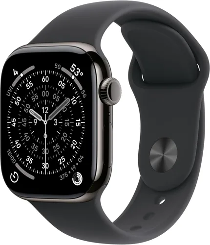 Miniatura 34 de Apple Reloj inteligente de la serie 11 [GPS de 1.654 in] con caja de aluminio plateado con correa deportiva de niebla morada - S/M. Puntuación