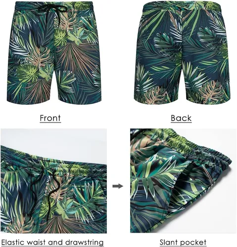 Miniatura 5 de AOTORR Conjunto hawaiano de 2 piezas para hombre, trajes de chándal florales, camisas casuales de manga corta y pantalones cortos, trajes