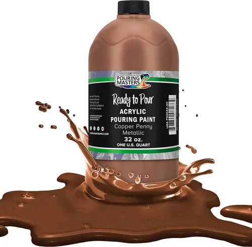 Miniatura 40 de Pouring Masters - Acrílico metálico dorado de 24 quilates - Listo para verter - Pintura para verter - A base de agua premezclada de 32 onzas