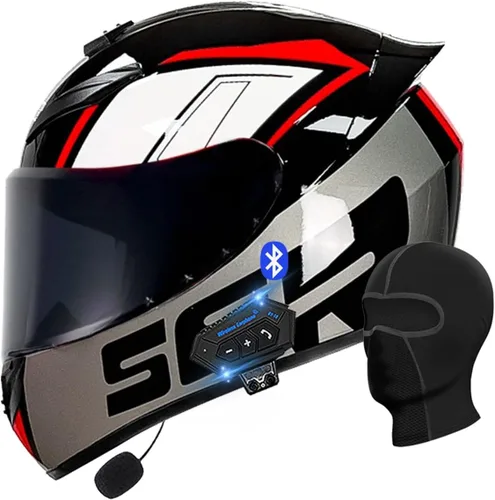 Miniatura 12 de Casco abatible con Bluetooth de cara completa para motocicleta, Bluetooth integrado, aprobado por DOT/ECE, múltiples rejillas de ventilación