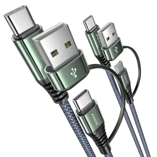 Miniatura 15 de Cable AINOPE USB C a USB C, Cable USB C de 1.8 m de Carga Rápida con Adaptador USB a USB C, Cable USB a USBC de 60W para iPhone 17 Pro Max Air, Negro