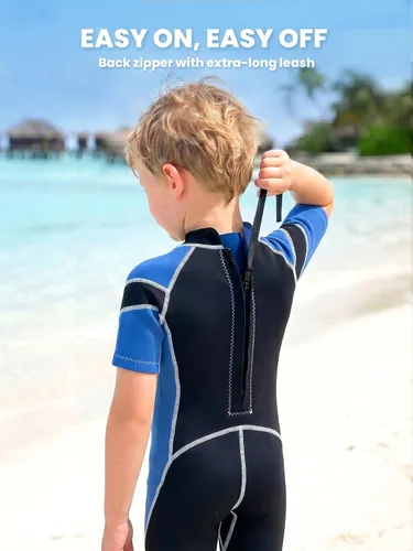 Miniatura 5 de Traje de neopreno para niños y niñas – Traje térmico de neopreno de 0.098 pulgadas para natación, buceo, surf, esnórquel