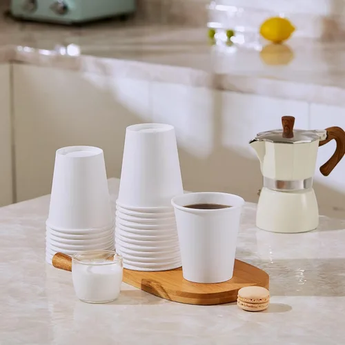 Miniatura 4 de JOLLY PARTY Paquete de 300 tazas de café de papel desechables de 10 onzas, tazas de bebida caliente/fría para agua, tazas de café caliente de papel