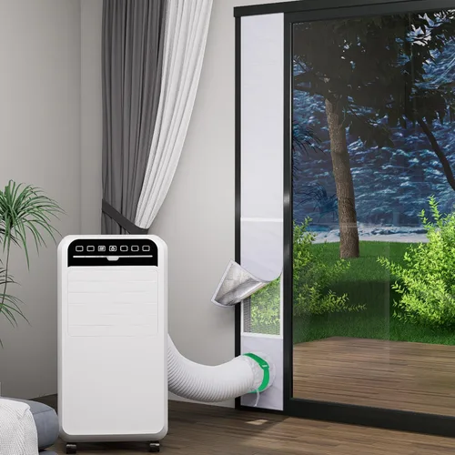 Miniatura 9 de GCGOODS Kit de ventilación de puerta de CA con protector de hojas de malla para aire acondicionado portátil, kit de sellado de ventana