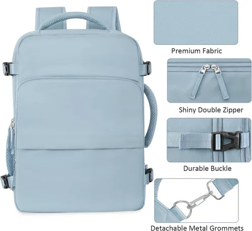 Miniatura 55 de Mochila de Viaje Snoffic para Mujer, Negro, 17 pulg.