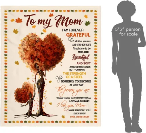 Miniatura 7 de Manta personalizada para mamá de hija e hijo, manta personalizada para el día de la madre con nombres de los niños, manta con texto en inglés «To My
