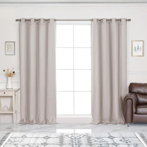 Miniatura 11 de Best Home Fashion ZeroLight - Cortinas opacas térmicas con ojales texturizados, 100 % de lino, color gris oscuro, 52 pulgadas de ancho x 63 pulgadas