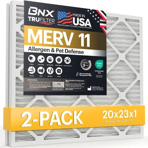 Miniatura 50 de BNX TruFilter - Filtro de aire MERV 11 de 10 x 10 x 1 pulgadas (paquete de 4) – Fabricado en Estados Unidos – Defensa contra Alérgenos Filtros