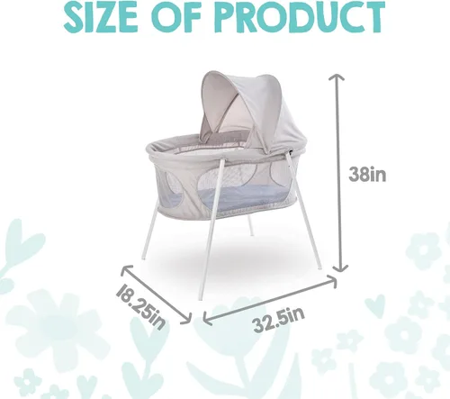 Miniatura 2 de Regalo Baby Basics - Moisés infantil con toldo, marca galardonada, plegado rápido y fácil de instalar, almohadilla extraíble, malla transparente