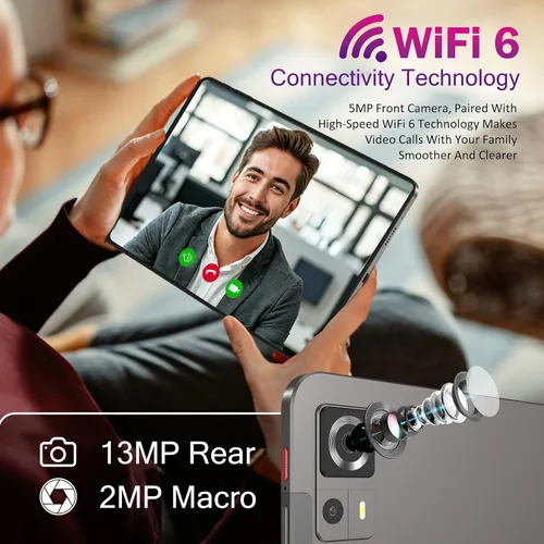 Miniatura 4 de Azeyou Tableta Android de 12 pulgadas Octa-Core T616 Tabletas de pantalla grande, tableta Android con pantalla 2K, 20 (8+12) GB RAM 256GB ROM 1TB