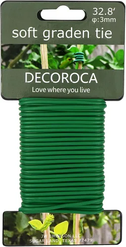 Miniatura 22 de Decoroca Lazos suaves para plantas de apoyo, alambre reutilizable impermeable de 65.6 pies, giro de jardín de 0.138 in, para plantas de interior y 1