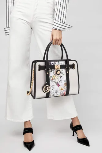 Miniatura 80 de Dasein Bolsos de mano de dos tonos para mujer, bolsos de hombro de cuero vegano, bolsa grande con cartera a juego