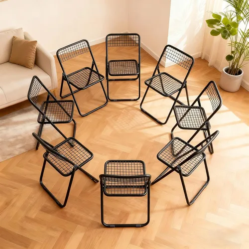 Miniatura 12 de JPBSTO Paquete de 6 sillas plegables, color negro, una sola pieza, diseño plegable que ahorra espacio