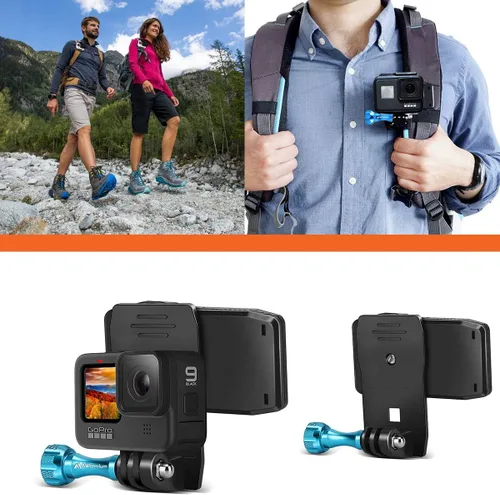 Miniatura 4 de MiPremium Correa de Clip de Montaje para Mochila para GoPro Hero 13 12 11 10 9 8 7 6 5 4 3+ Session Black Silver XIAOYI 4K SJCAM Yi Cámara de Acción