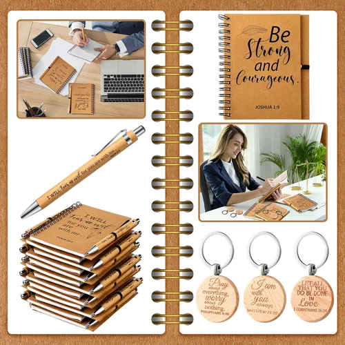 Miniatura 5 de Qeeenar 180 unidades de regalos cristianos para el Día del Padre, diario de oración religiosa, cuaderno de la Biblia inspirador con bolígrafos