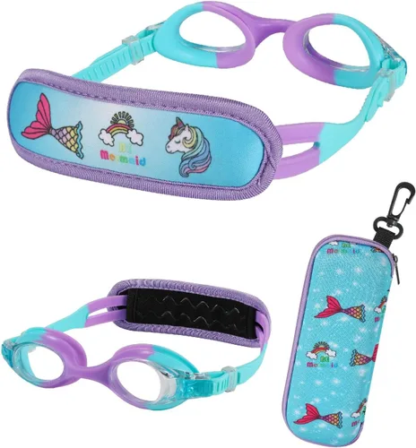 Miniatura 26 de Gafas de natación para niños de 2 a 6 años, gafas para niños sin jalar el cabello, gafas para niños con banda para la cabeza acolchada 1pk Kids