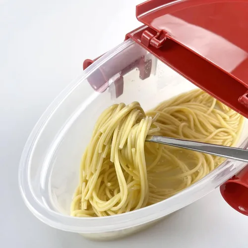 Miniatura 5 de MOCHEE Barco de pasta para microondas con colador para pasta, arroz, verduras, pollo