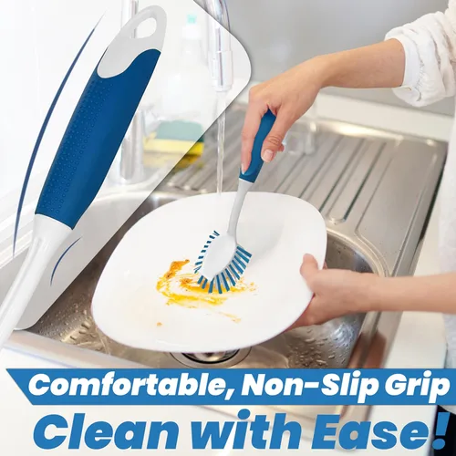 Miniatura 4 de Cepillo para refregar platos de cocina, ollas, fregadero y baño con cómodo mango largo