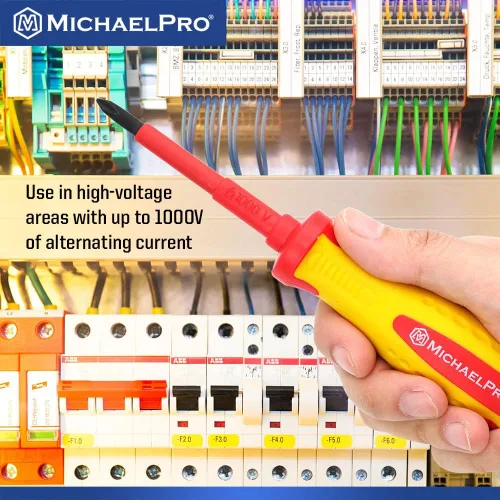 Miniatura 7 de MichaelPro 5.5 x 125mm 1000V VDE Destornillador aislado para electricista, herramientas para electricista, destornillador ranurado con punta