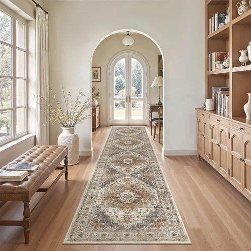 Miniatura 994 de Madane Tapete lavable de 2 x 10 pies para pasillo, cocina, recibidor, clásico, suave, antideslizante para interiores, casa de campo, baño, sala