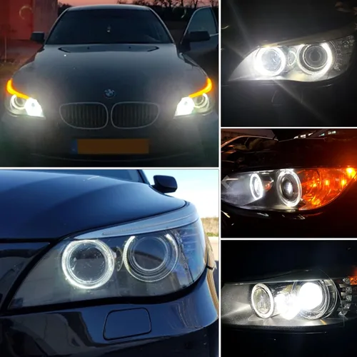 Miniatura 4 de H8 LED Focos de ojos de ángel con halo Compatible para BMW E60 E61 E63 E64 E70 E90 E92 E70 E71 E82 E87 E89 1 3 5 Series X5/6 Z4/7 Lámpara de xenón